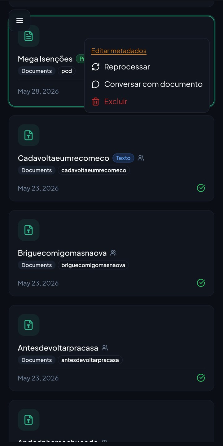 Chat de Documento do Find2Go no celular