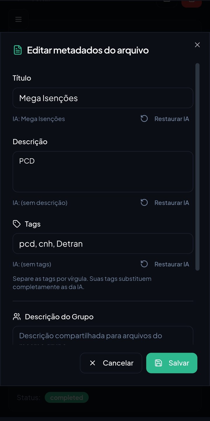 Arquivo do Find2Go no celular com a ação Conversar com este documento